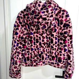 UGG leopard print faux fur jacket Pink barbie bohemian
